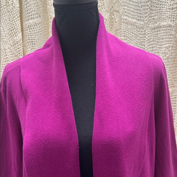Lauren Ralph Lauren Women's Fuchsia Cowl Neck Cardigan - Picture 3 of 10
